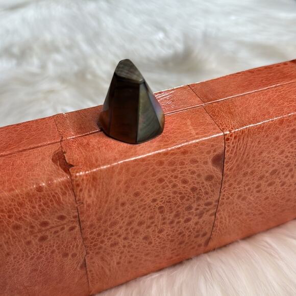 Gail DeLoach Asiaphile Orange Animal Skin Clutch - Picture 6 of 9